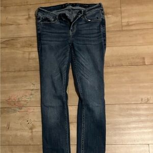 Hollister Women's Skinny Jeans in Dark Indigo Wash